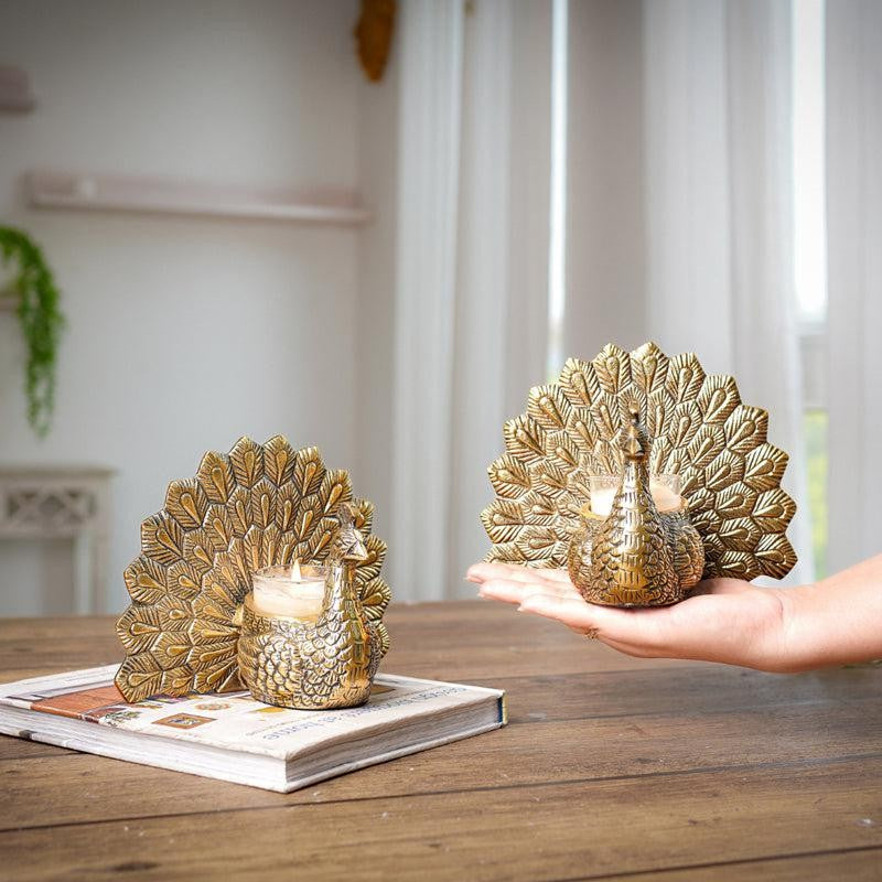 Mayoora Vastu Candle Holder With Glass Votive Candle - Set Of Two media 3