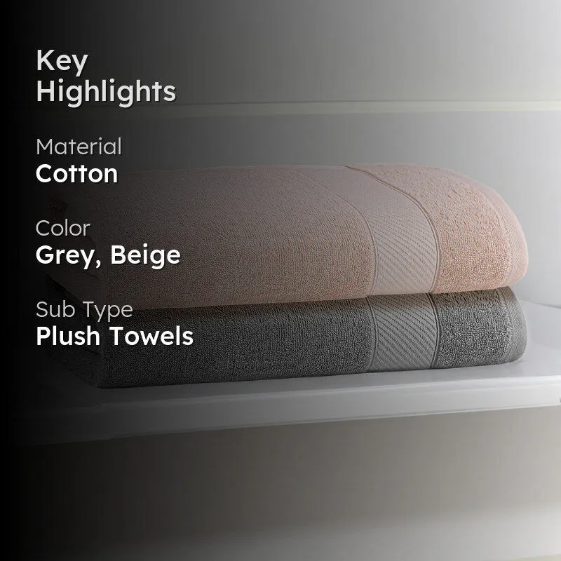 Reign Bath Towel (Steel Grey & Sandstone) - Set Of Two media 2