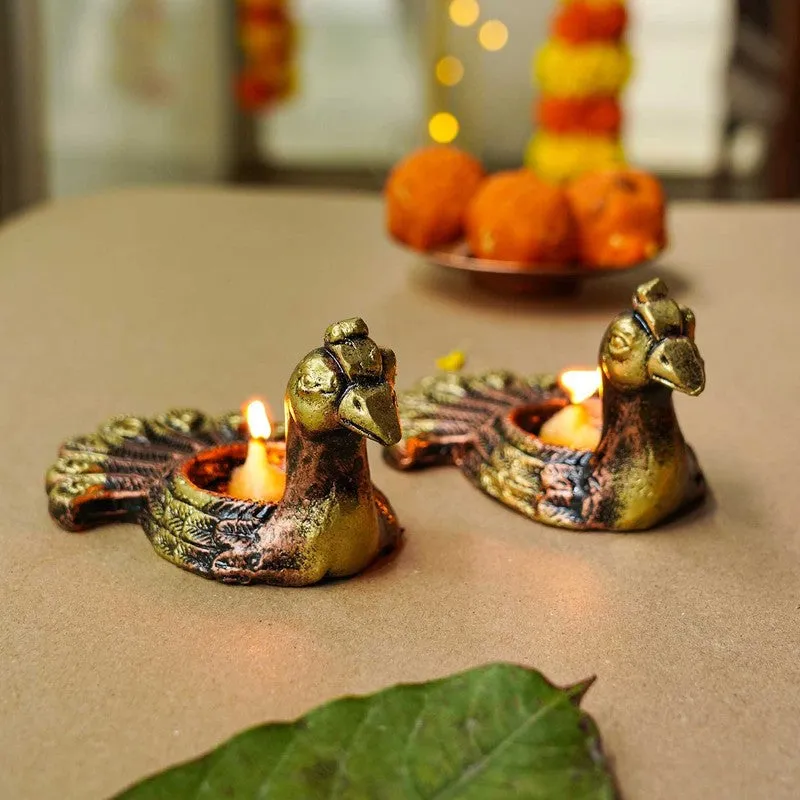 Neck Peacock Tea Light Holder - Set Of Four media 6