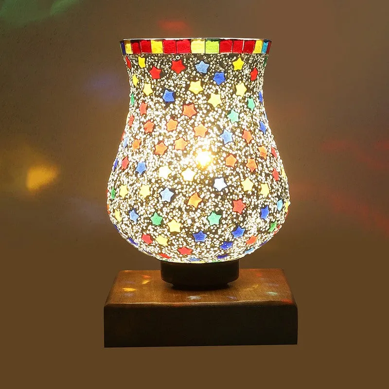 Tinker Mosaic Glass Table Lamp With Wooden Base - Multicolor media 7