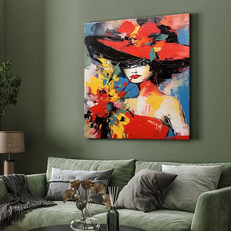 Lady In Hat Wall Painting media 4