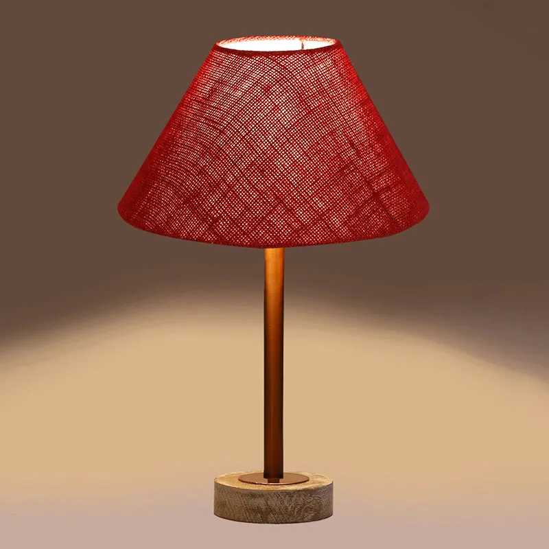 Sienna II Rodin Wooden Table Lamp - Maroon,Copper,White media 6