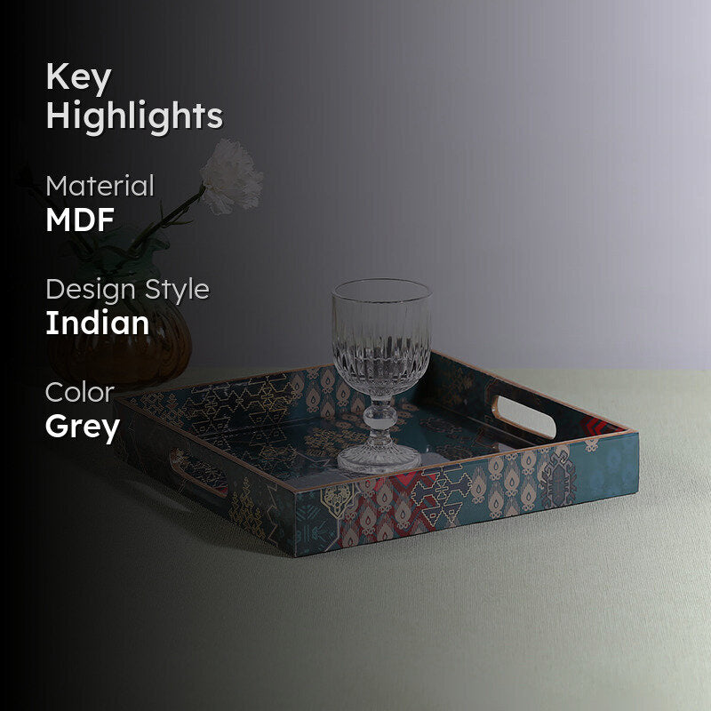 India Circus Afiya Square Serving Tray media 2