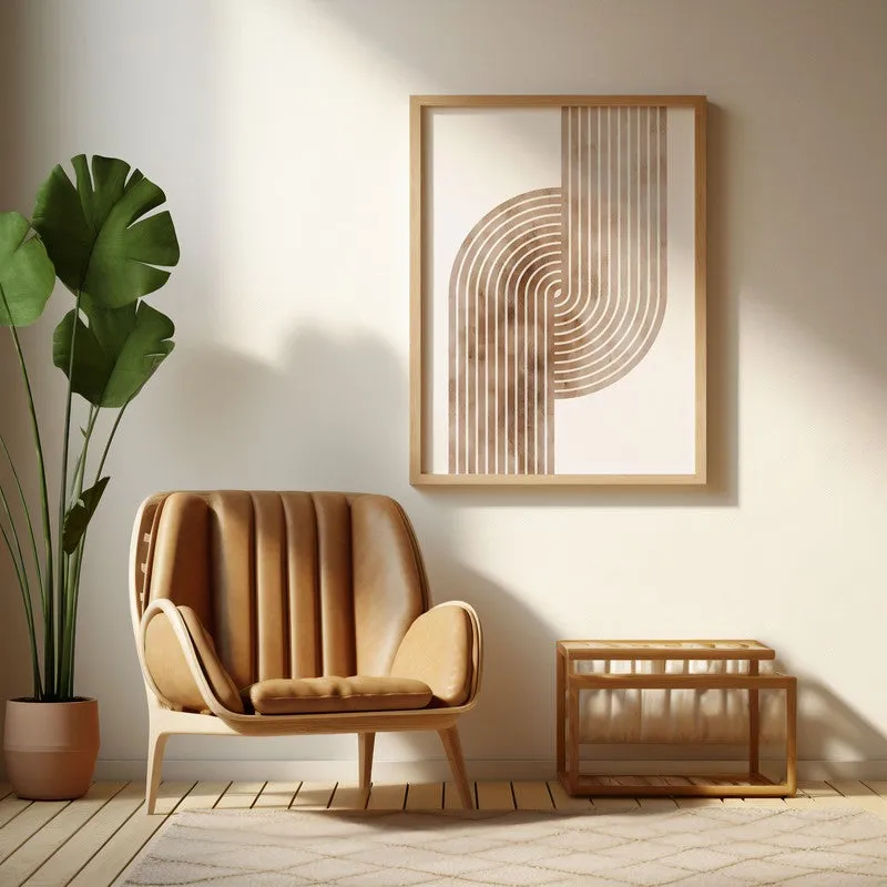 Flowing Symmetry Canvas Wall Painting With Brown Frame media 6