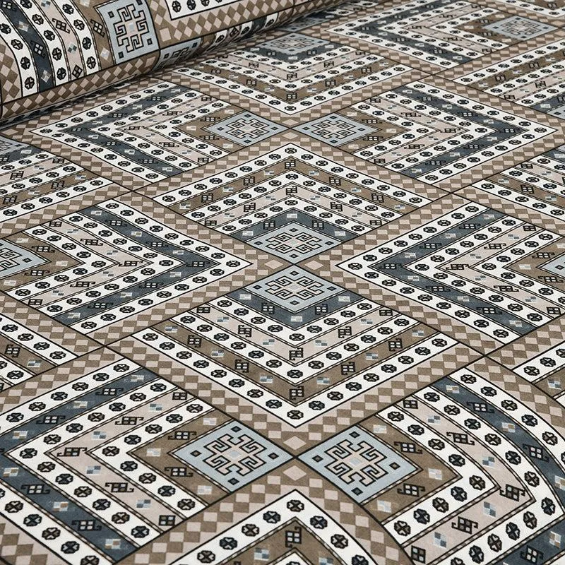 Sangita Weave Geometric Cotton Bedsheet (Grey & White) - 160 TC media 5