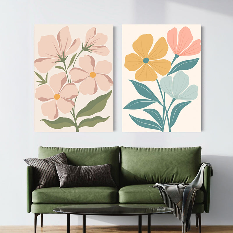 Florette Sketches Wall Painting - Set Of Two