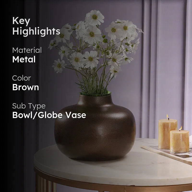 Alexei Metal Vase - Brown media 2