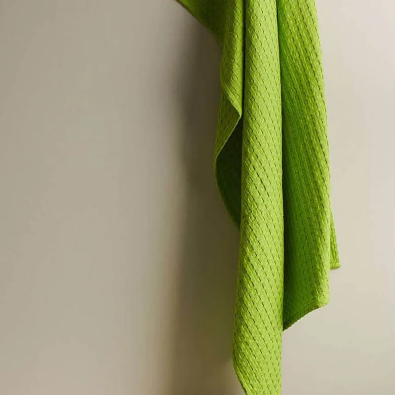 Alyssa Textured Waffle Bath Towel - Green media 1