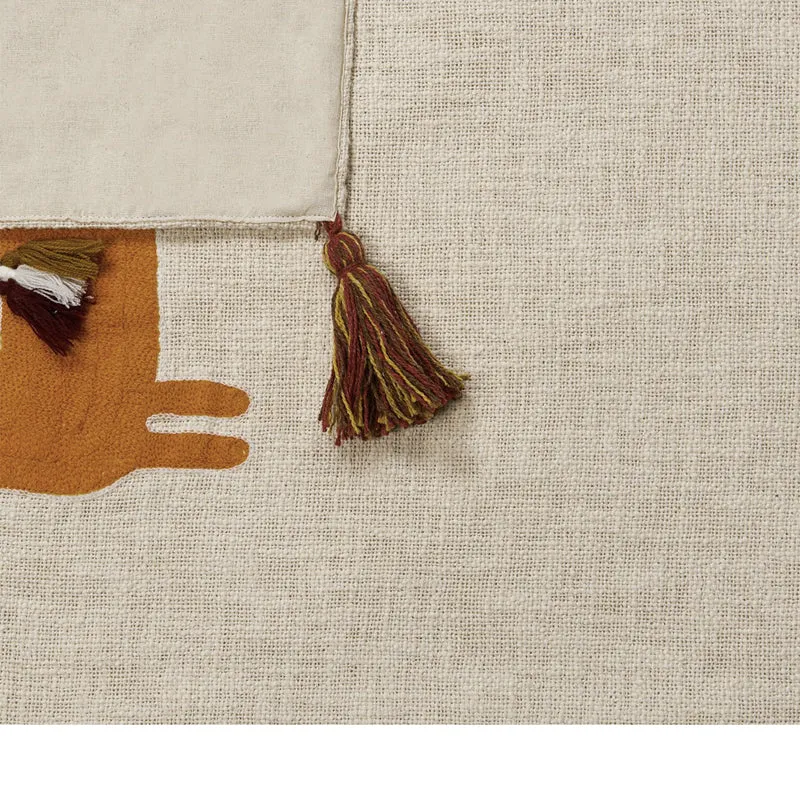 Woven Whim Cotton Throw - Orange media 5