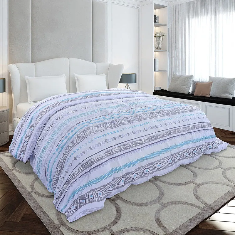 Monte Carlo Linear Geometric Polyester Duvet Covers (Blue) - 210 GSM media 1