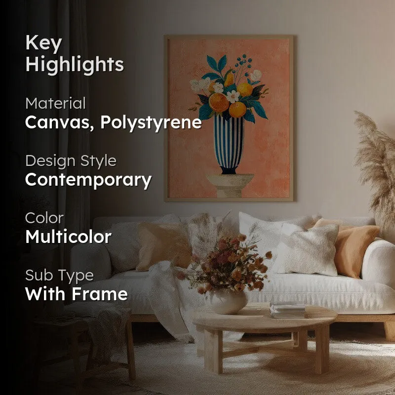 Aurelia Canvas Wall Painting With Brown Frame media 2