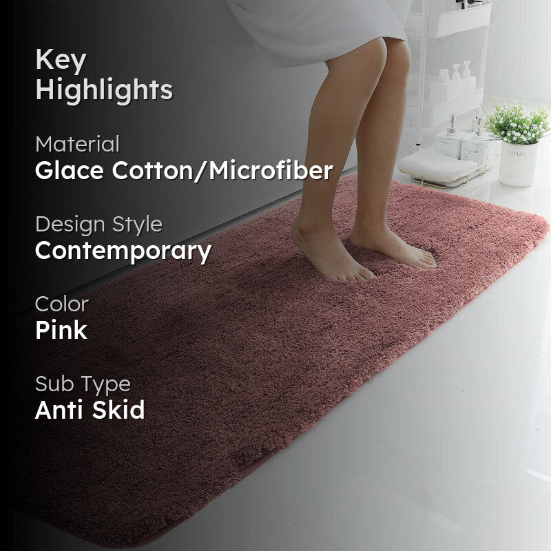 Vegas Luxe Micro Fiber Runner Rug - Pink media 2