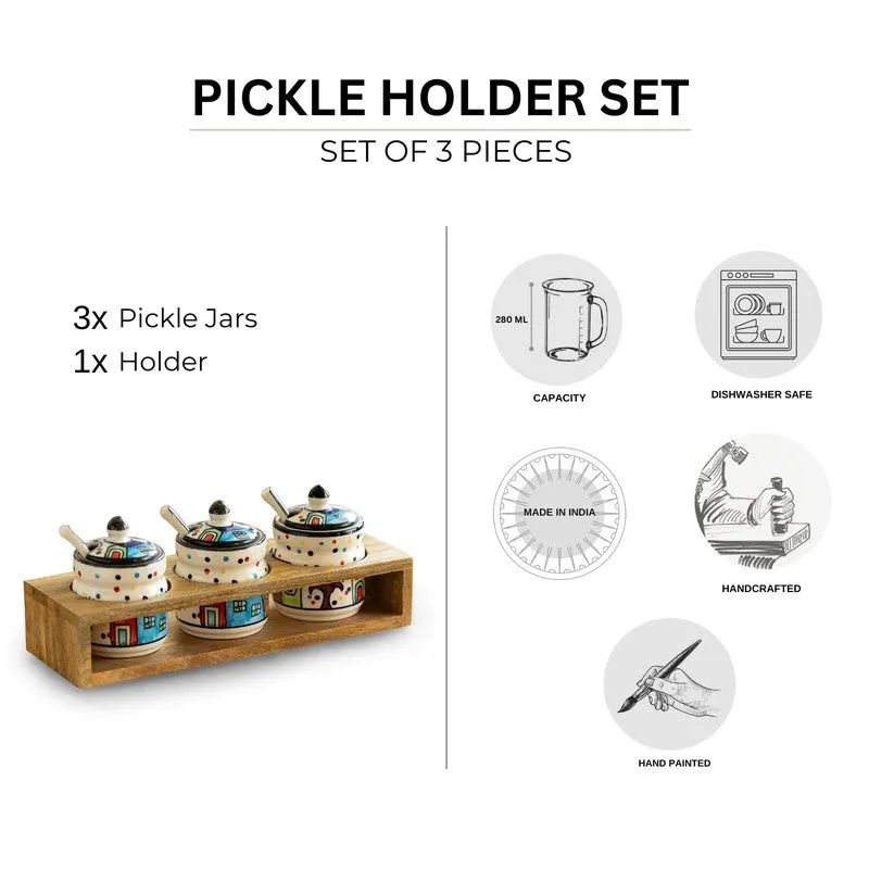 Sweet Home Handpainted Condiment Jar (280 Ml) - Seven Piece Set media 6