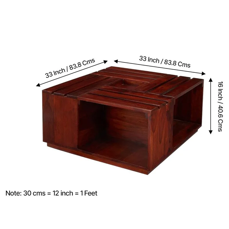 Xervon Sheesham Wooden Center Table - Brown media 10