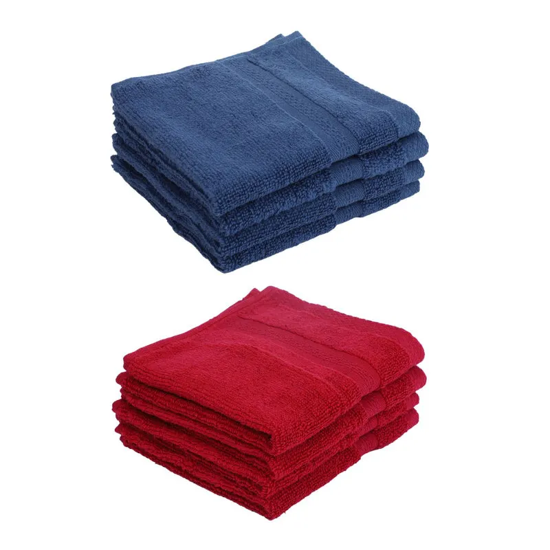 Miorah Face Towel (Red & Blue) - Set Of Eight media 3