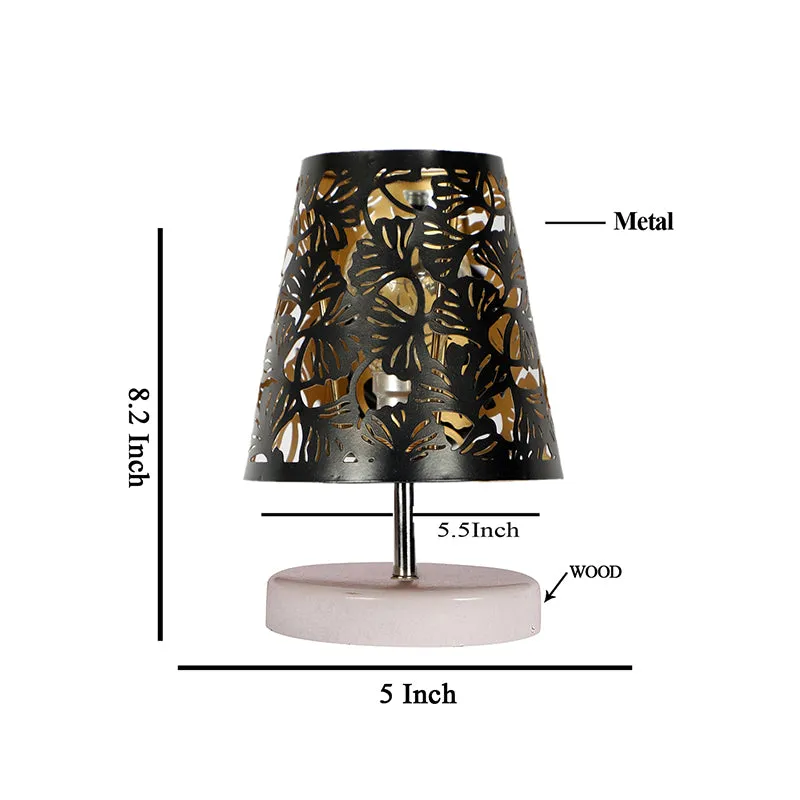 Vero Flora Etched Metal Table Lamp - Black,White media 5