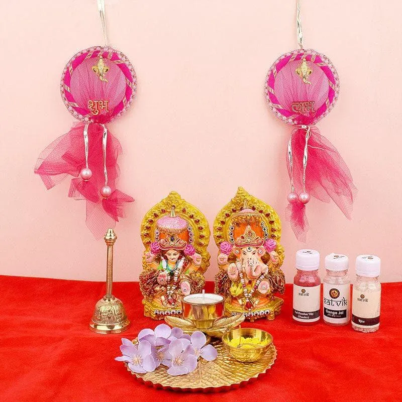 Karishma Fabric Latkan (Pink) - Set Of Two media 3