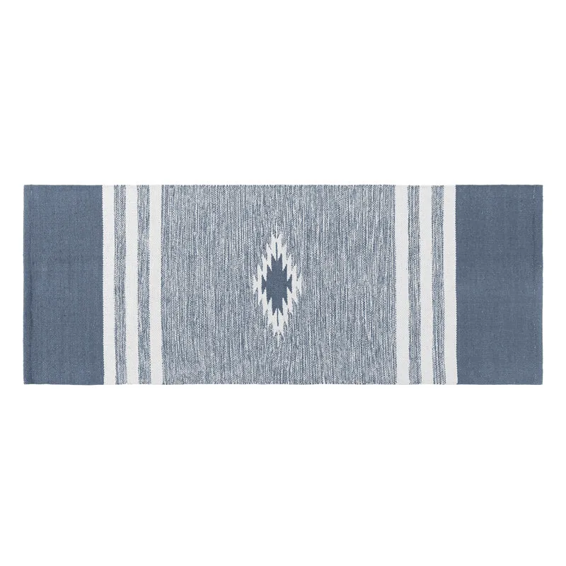 Decoria Cotton Runner Rug - Light Blue media 1