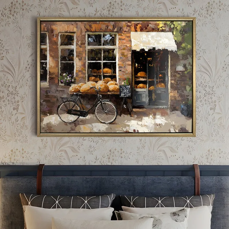 Bakers Bike Canvas Wall Painting With Frame media 5
