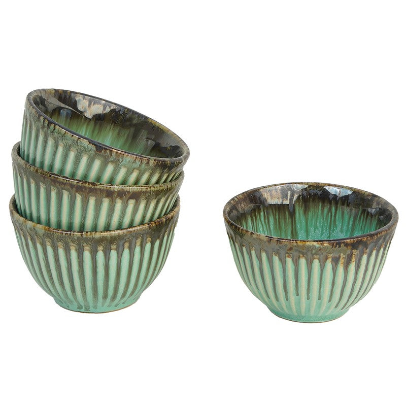 Mintora Green Ceramic Snack Bowls (180 mL) - Set Of Four media 3