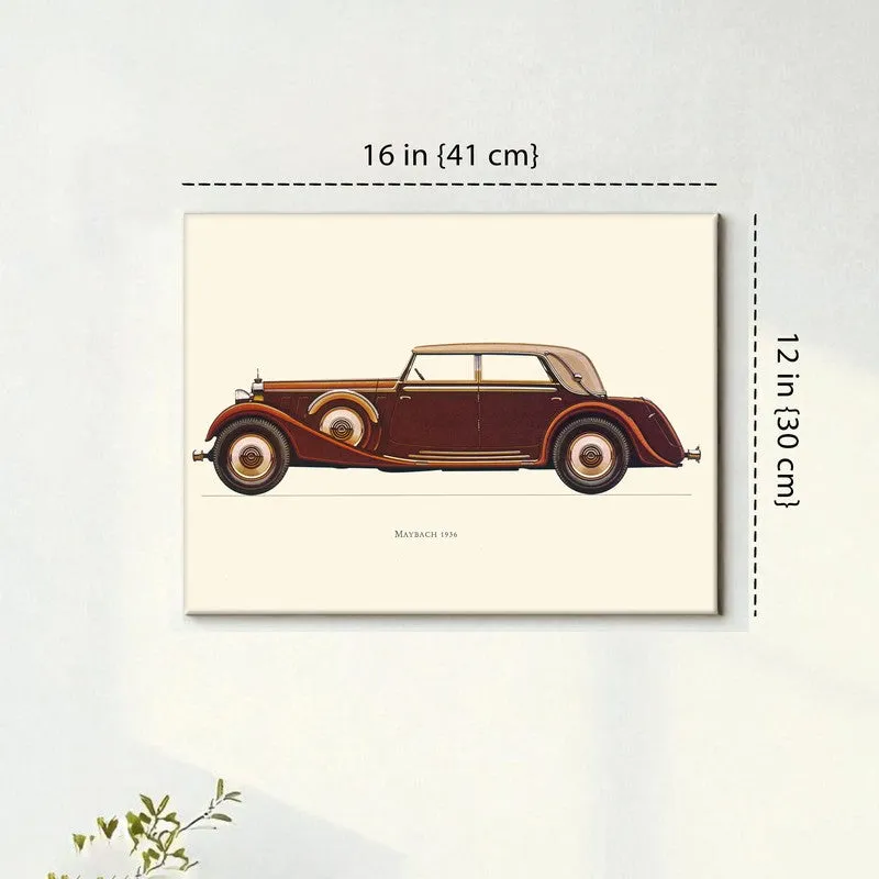Retro Ride Car Wall Painting - Maroon media 7