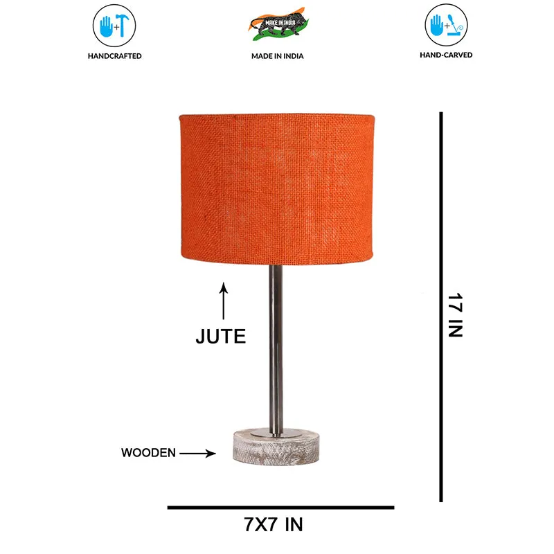 Sienna I Rodin Wooden Table Lamp - Orange,Silver,White media 7