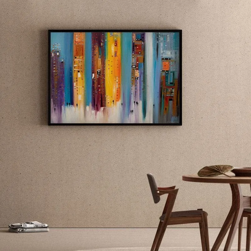 City Inspiration Canvas Wall Painting - Black Frame media 1