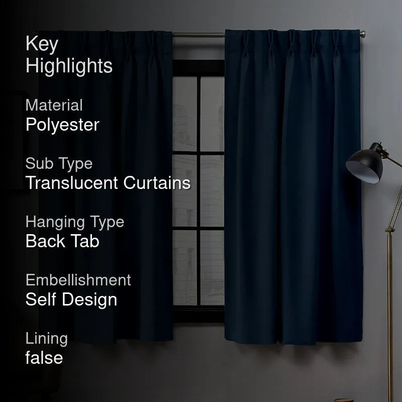 Imora Double Pinch Pleat Medium Width Curtain - Navy Blue media 2