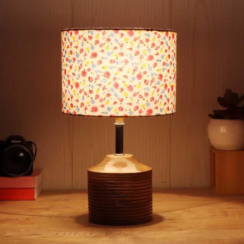 Floral Burst Fabric Table Lamp - Multicolor