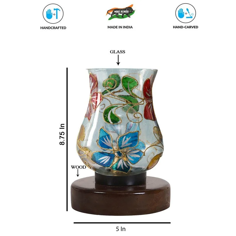 Sparklix Mosaic Glass Table Lamp With Wooden Base - Multicolor media 8
