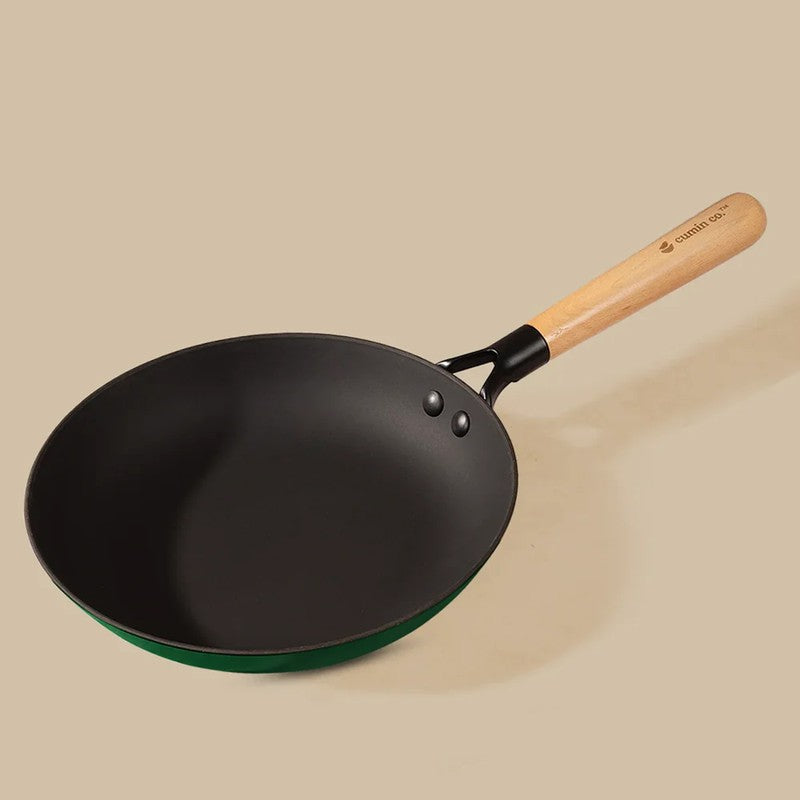 Cumin Co Enamel Cast Iron Frying Pan (Green) - 1500 mL media 4