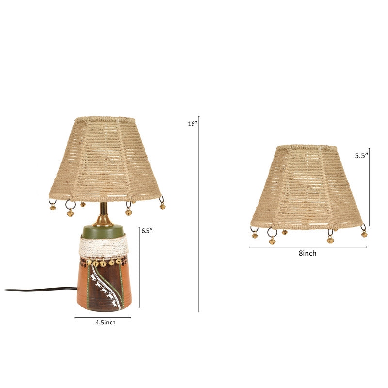Alina Hand Knitted Terracotta Table Lamp - Multicolor media 8