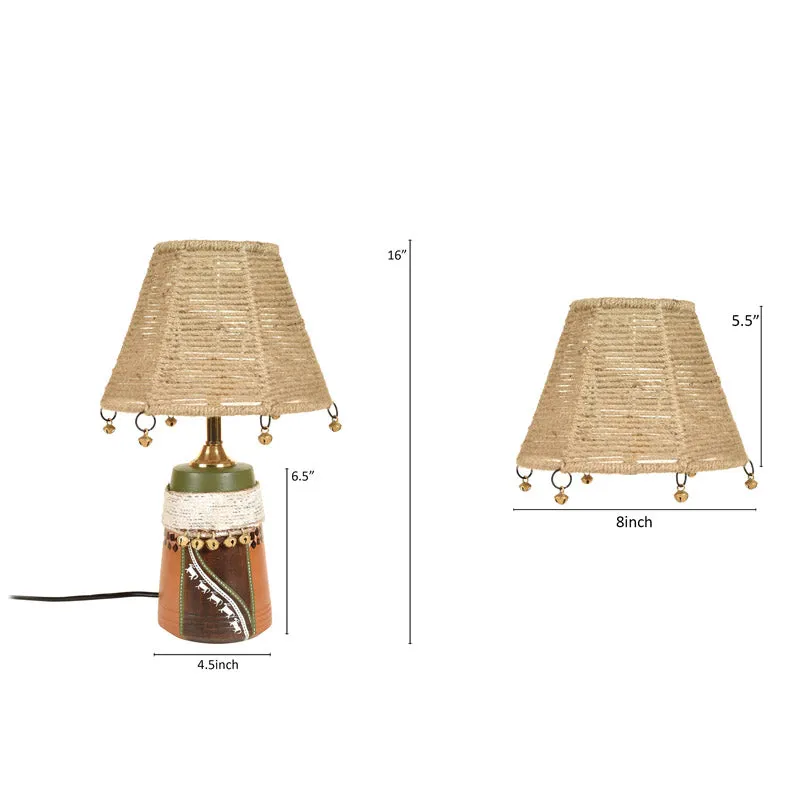 Alina Hand Knitted Terracotta Table Lamp - Multicolor media 8