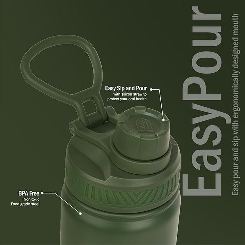 Quench Chic Hot & Cold Thermos Water Bottle (Dark Green) - 750 mL media 8