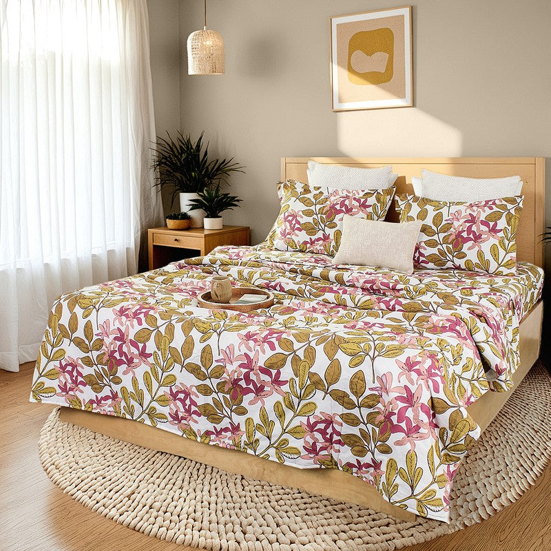 Moringa Cotton Bedsheet (Pink) - 180 TC media 9