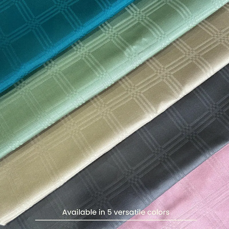 Folded checked bedsheets shown in multiple colour options
