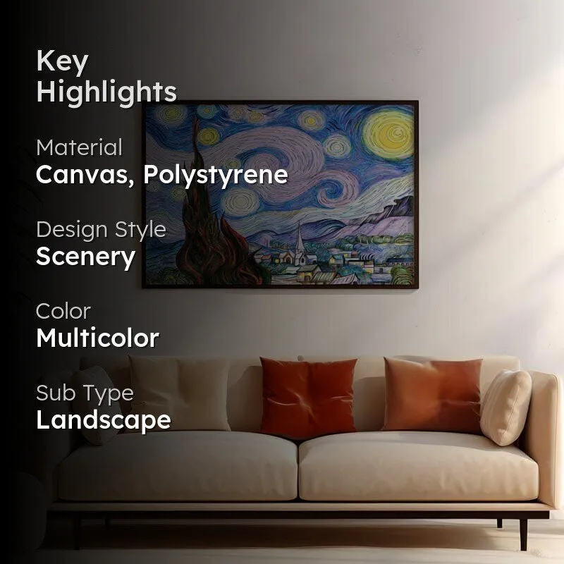 The Starry Night Remix II By Vincent Van Gogh - Black Frame media 2