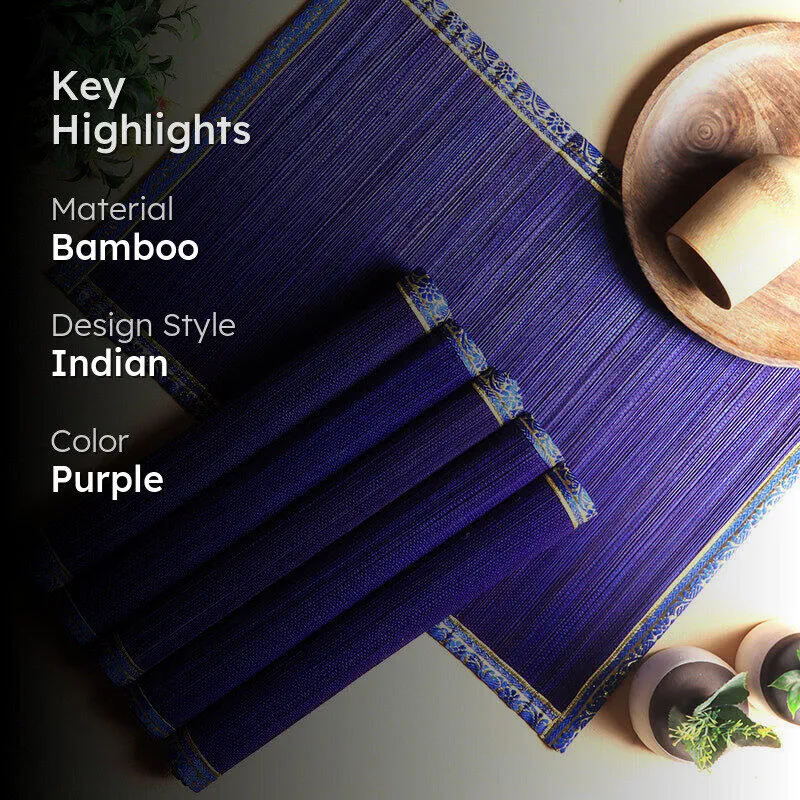 Eco Sip Bamboo Table Mat (Purple) - Set Of Six media 2