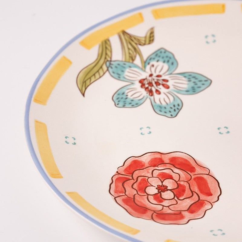 Stripe & Stem Handpainted Ceramic Pasta Plate media 6