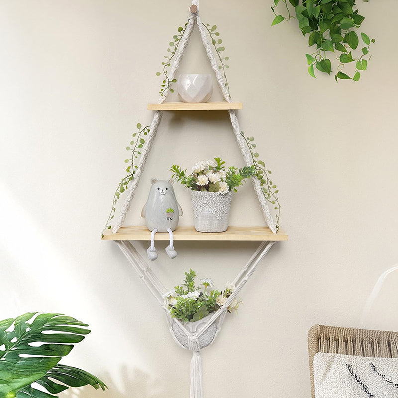 Tressa Macrame Wall Shelf