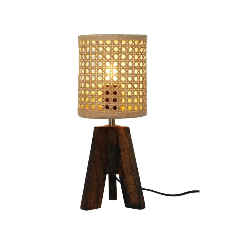Dotweave Cotton Table Lamp - Beige media 4