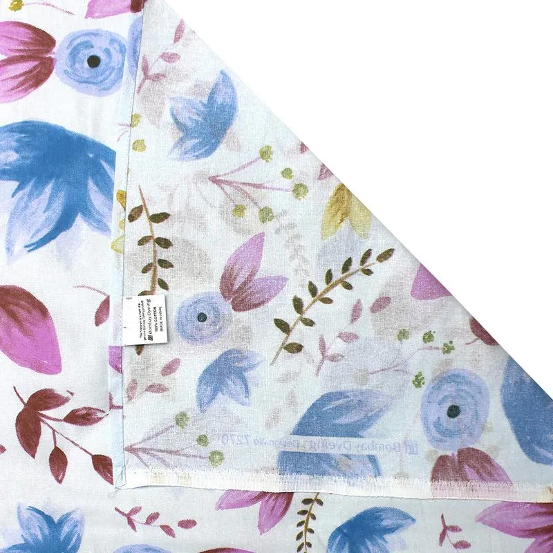 Vidhi Floral Cotton Bedsheet (White,Blue) - 110 TC media 6