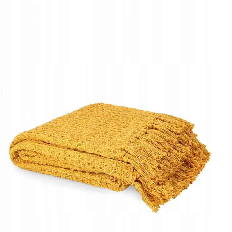 Sona Cotton Plaid Throw - Yellow media 3