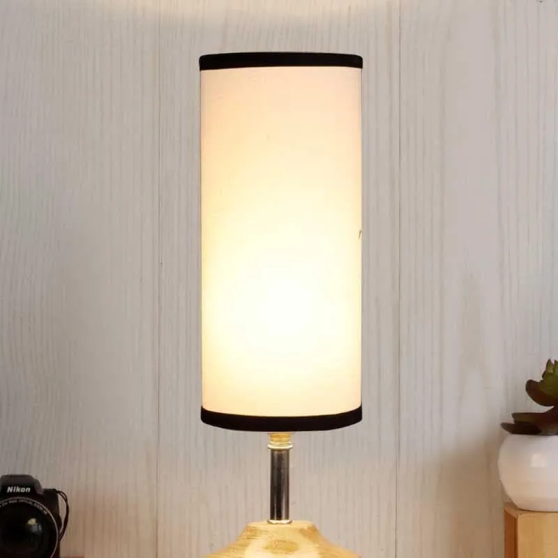 Stuart Fabric Table Lamp - White,Brown media 3
