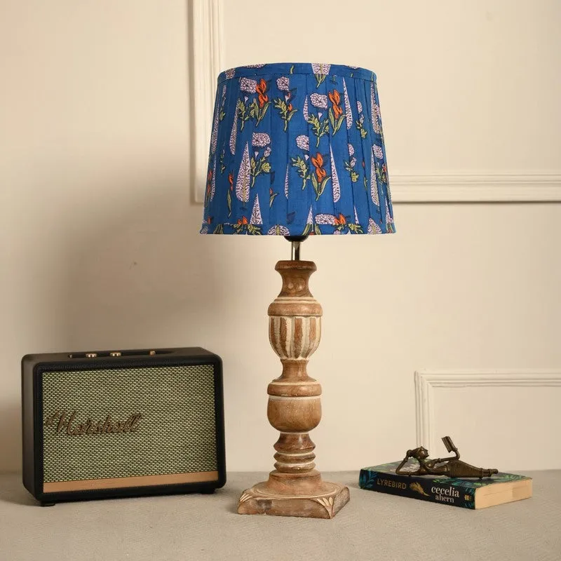 Twilight Flora Wooden Base Cotton Table Lamp - Multicolor media 3