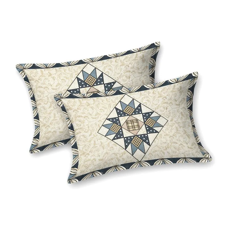 Nestar Cotton Bedsheet (Beige,Navy) - 240 TC media 4