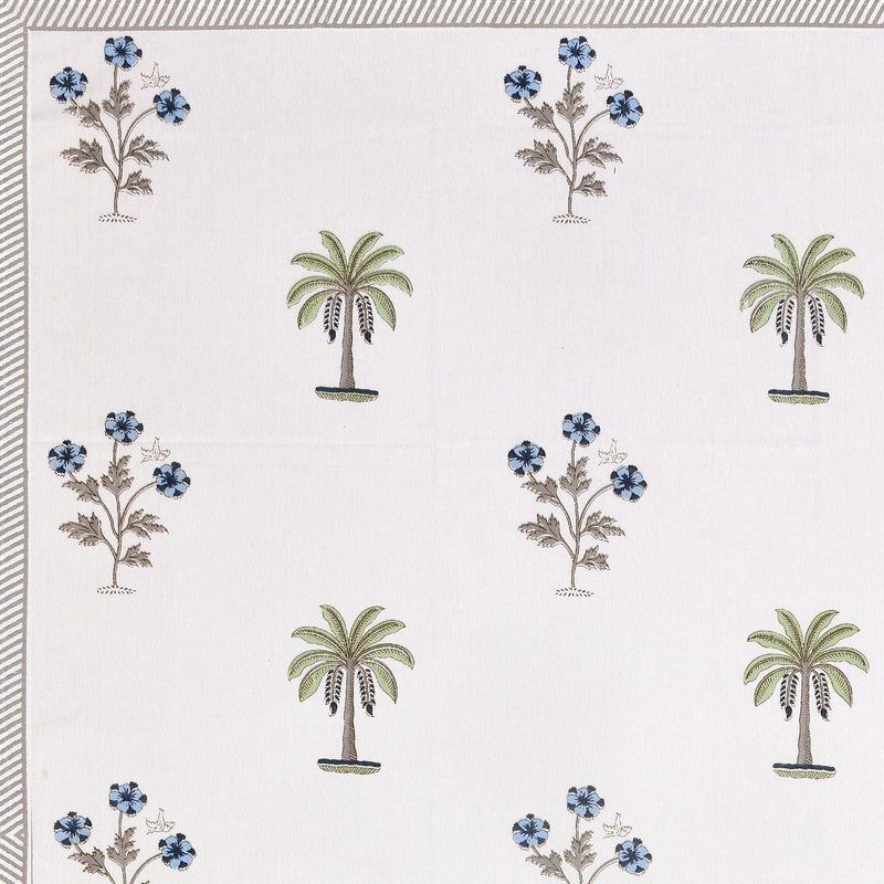 Haveli Space Cotton Bedsheet (White, Blue) - 180 TC media 6
