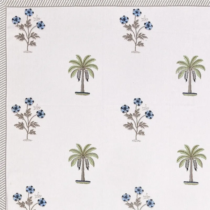 Haveli Space Cotton Bedsheet (White, Blue) - 180 TC media 6