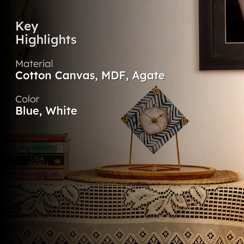 Azure Chevron MDF Clock - Diamond media 2