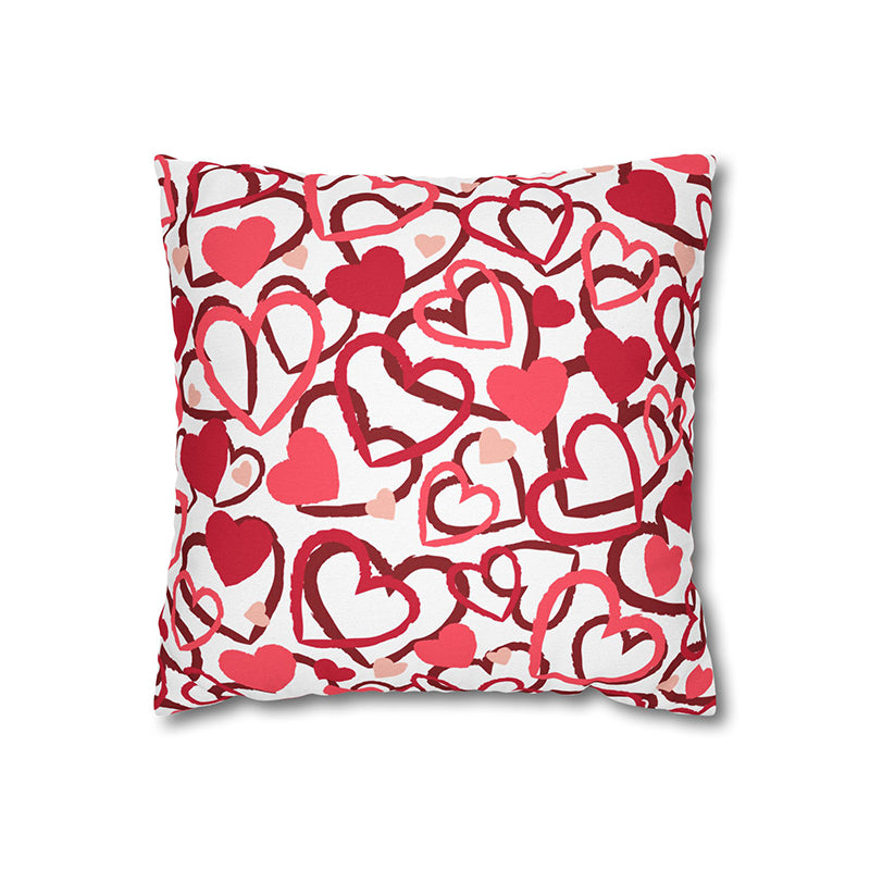 Heart Storm Printed Velvet Cushion Cover media 5